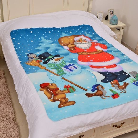 Santa Claus and Friends Microfiber Fleece Throw - Picture 5 of 7